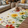 thumbnail image 2 of Fsddascl Colorful Floral Outdoor Rug for Patio/Deck/Porch, Non-Slip Large Area Rug 5 x 8 Ft, Summer Pastoral Botanical Indoor Outdoor Rugs Washable Area Rugs, Reversible Camping Rug Carpet Runner, 2 of 5