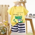 thumbnail image 2 of NIEWTR Infant Baby Boy Summer Clothes Outfit Color Block T-shirt Shorts Set Toddler Checkerboard Clothes 6 12 18 24 Months(Light Yellow,5-6 Years), 2 of 4