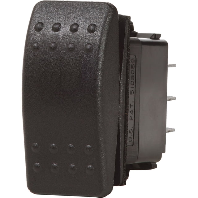 Interruptor Blue Sea 7935 Contura II DPST negro - APAGADO- (ENCENDIDO)