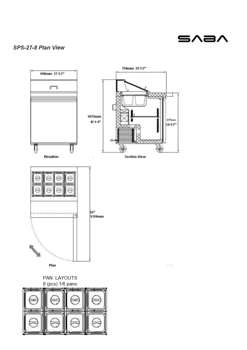 Heavy Duty Commercial 27 1 Door Sandwich Salad Prep Table