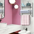 thumbnail image 4 of Costway 2 Tier Wall Mount Shower Organizer Toilet Bathroom Storage Rack Holder Towel Bar, 4 of 8