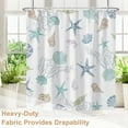thumbnail image 5 of Nautical Coastal Shower Curtain, Coral Conch Starfish Seashell Bathroom Curtain, Ocean Theme Underwater Marine Shower Curtain Set with 12 Hooks for Bathroom 72" Wx72 L, 5 of 6