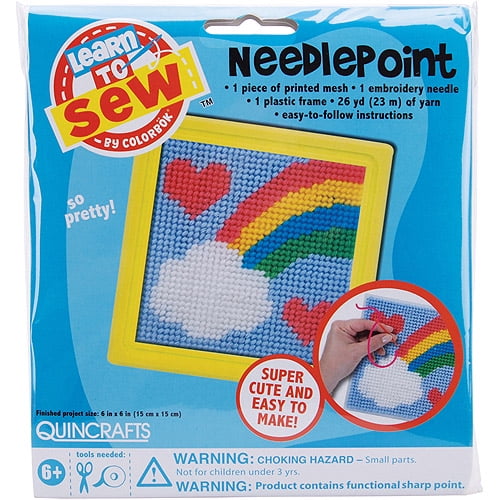Colorbok 72672 Owl Learn to Sew Needlepoint Kit 6 by 6 Stitched in Yarn 
