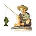 thumbnail image 1 of Figura en miniatura de pescador, miniestatua, adorno de acuario, coleccionable decorativo, decoración de paisaje de jardín, decoración de macetas, 1 of 8