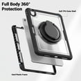 thumbnail image 5 of Decase for iPad Air 11-inch M3 (2025) / M2 (2024) Case,Rugged Shockproof Tablet Cover w/ 360° Rotating Hand Strap Foldable Hidden Stand,for iPad Air 11 Inch M3 2025/M2 2024 (Air 7th/6th Gen),Clear, 5 of 9