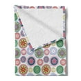 thumbnail image 2 of Mandala Soft Flannel Fleece Throw Blanket, Ornamental Different Floral Motifs in Circular Designs Oriental Abstract, Cozy Plush for Indoor and Outdoor Use, 50" x 70", Multicolor, by Ambesonne, 2 of 5