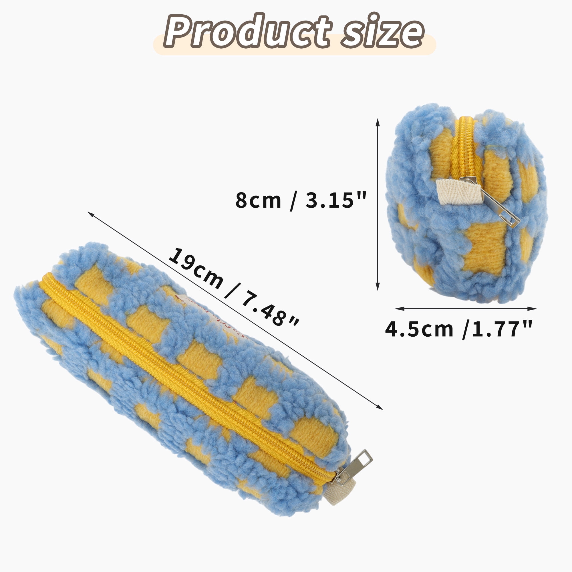 Unique Bargains Pencil Case, Large Capacity Pen Pouch, Aesthetic Pencil Organizer Blue Orange