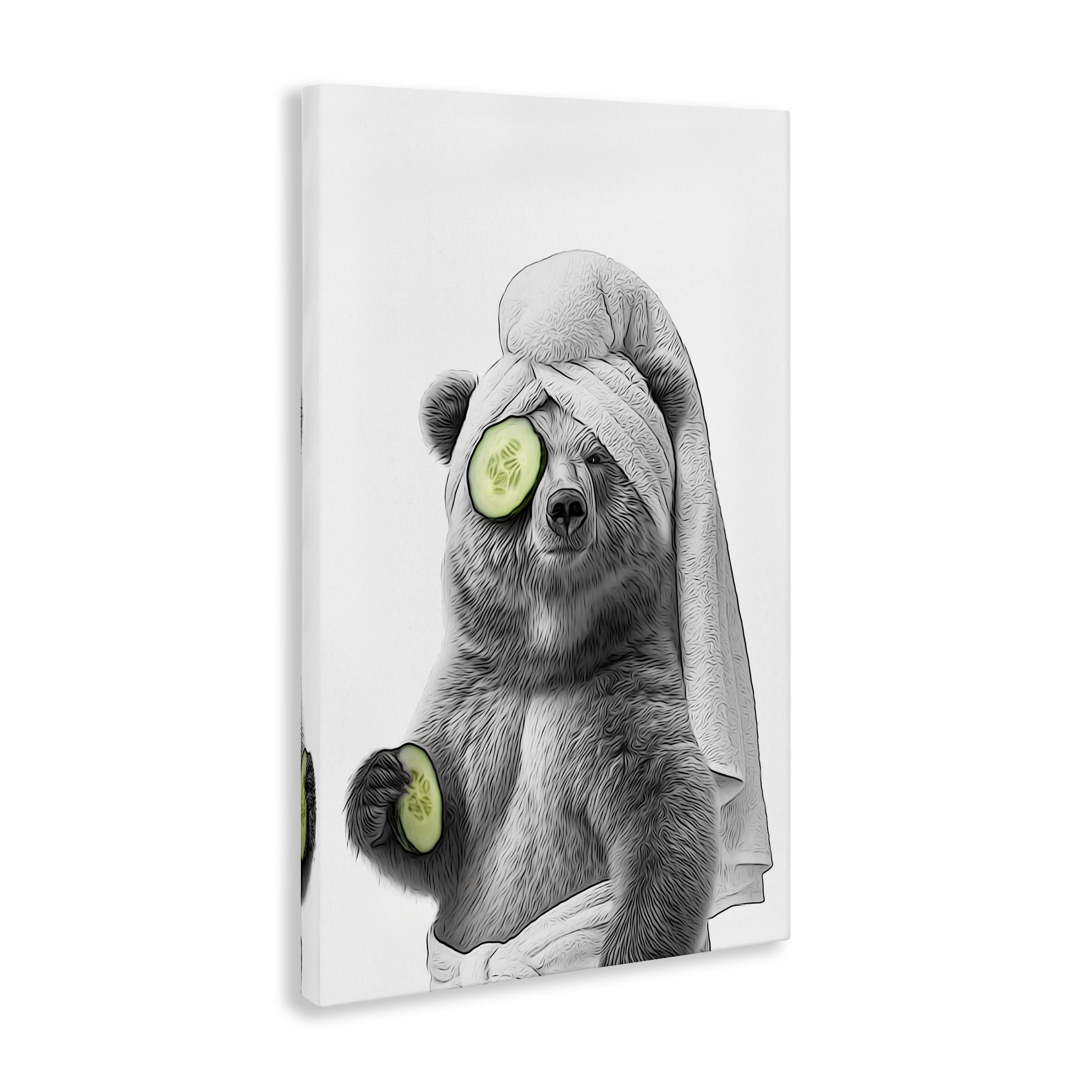 Stupell Industries Fun Bear Face Mask Typography Painting Gallery Wrapped Canvas Art Print Wall Art, 16 x 24