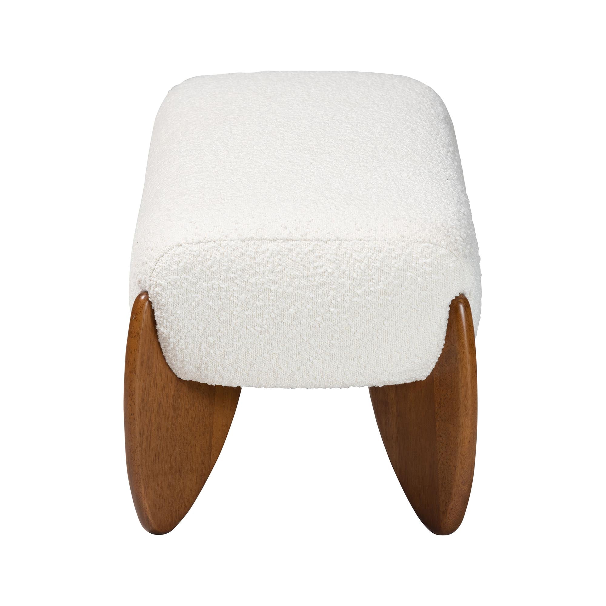 Baxton Studio Vinicio Mid-Century Bench, Cream
