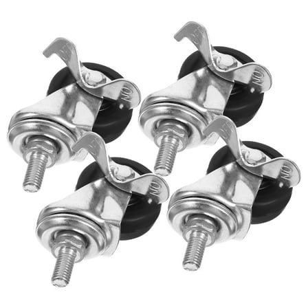 CATIEBYE Catiebye Swivel Caster Wheels Rubber Silver for Furniture 4Pcs