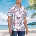 thumbnail image 4 of Haiem Butterflies in Pastel Printed Hawaiian Shirt for Men - Men’s Casual Beach Summer Shirts - Stretch Fabric with Modern Fit-XX-Large, 4 of 7