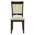 thumbnail image 4 of Weston Home Pulukan Cane Slat Back Dining Chair (Set of 2), Antique Black Finish, Beige Linen, 4 of 10