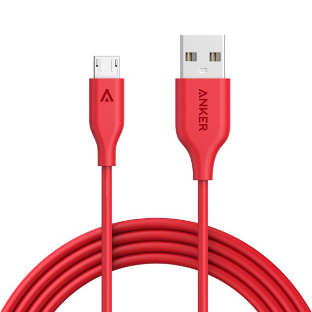 Anker Powerline Micro Usb 6ft The World S Fastest Most Durable Charging Cable With Kevlar Fiber And Bend Lifespan For Samsung Nexus Lg Motorola Android Smartphones And More Red Walmart Com