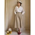 thumbnail image 3 of High-Waist Pleated A-Line Midi Skirt In Khaki, 3 of 8