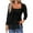 Black, variant on Mikilon Women's Casual Square Neckline Blouses Solid Color Long Sleeve Lace Shirts