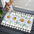 thumbnail image 3 of Daisy Entryway Rug 2'x3'&nbsp; Non Slip Front Door Mats, Spring Floral Black Plaid Eucalyptus Leaves Entrance Rugs Indoor Outdoor Carpet, Washable Floor Mats Small Area Rug for Bedroom Kitchen, 3 of 8