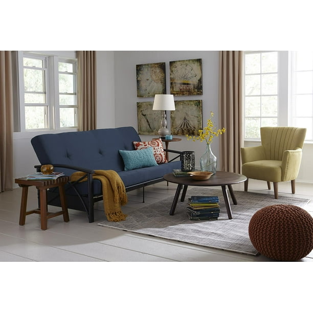 Mainstays Metal Arm Futon 6" Mattress, Indigo Essence