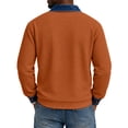 thumbnail image 4 of Polo Shirts for Men Waffle Knit Button Up Denim Collar Collared Top Fall Long Sleeve Patchwork Shirts XL, 4 of 6