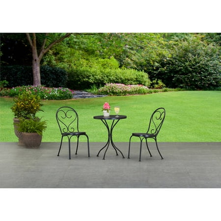 Mainstays 3-Piece Small Space Scroll Outdoor Bistro Set, Seats 2 ... Mainstays 3-Piece Small Space Scroll Outdoor Bistro Set, Seats 2 ...