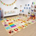thumbnail image 3 of TWINNIS Kids Play Rug Animal Carpet ABC Educational Rug Mat Kids Area Rug for Playroom,Bedroom,Nursery Room,5'X7',Tan, 3 of 7