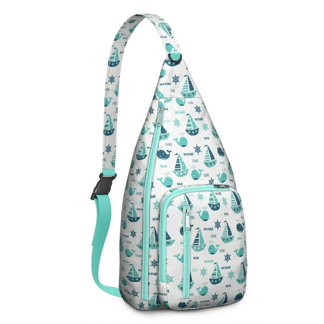 Tropical Marine Life Shoulder Bag - Colorful Shark & Coral Reef Pattern (Breathable & Lightweight)