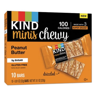 KIND Minis Chewy Peanut Butter 0.81 oz 10/Pack (27895)