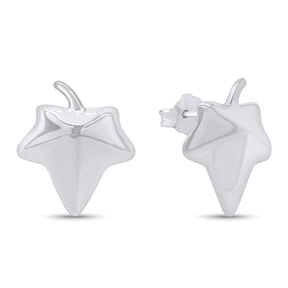 AFFY 14k White Gold Over Sterling Silver Ivy Leaf Stud Earrings