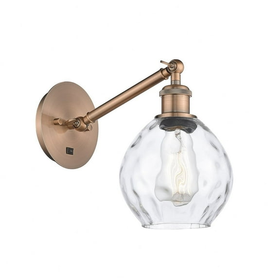 317-1W-AC-G362-LED-Innovations Lighting-Waverly - 1 Light Small Wall Sconce In Industrial Style-10.88 Inches Tall and 6 Inches Wide Antique Copper LED