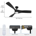 thumbnail image 4 of Dextrus 52" Energy-Efficient Ceiling Fan with  Dimmable LED for All Seasons (Black), 4 of 5