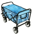 thumbnail image 3 of MiniMeetall Collapsible Wagon Cart - 225lb Capacity Foldable Utility Cart with 360° Wheels, Lightweight Steel Frame & Strapping System, Flower Blue, 3 of 12