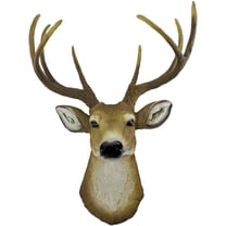 Realistic Faux 8-Point Buck Deer Head Bust Wall Mount - 23-Inch Hanging Decor