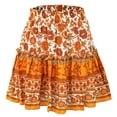 thumbnail image 3 of Aayomet Skorts Skirts For Women Womens High Waist A Line Ruffle Swing Long Maxi Skirt with Pockets,Orange XL, 3 of 5