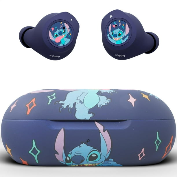 Auriculares Bluetooth Lilo y Stitch de Disney con estuche de carga, auriculares inalámbricos con micrófono incorporado + hasta 30 horas de reproducción, regalos de Lilo y Stitch para niñas, niños, muj
