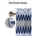 thumbnail image 7 of Curtain Valance for Windows,Grey Navy Blue Lattice Geometric Stripe Kitchen Valances Rod Pocket Short Curtains,Medieval Style Abstract Art Window Treatment Panel for Bedroom Bathroom 60"x18", 7 of 7