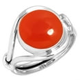 thumbnail image 1 of 925 Silver Ring For Women - Men Orange Natural Carnelian Stone Silver Ring Size 6.5 August Birthstone Hand Made Silver Ring Size 6.5 Gift For Girl Friend On Engagement 925 Gemstone Silver Jewelry, 1 of 6
