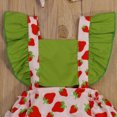 thumbnail image 3 of ITFABS Avocado/Strawberry/Corn Print Fly Sleeve Romper + Bowknot Headband, 3 of 5