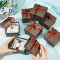 thumbnail image 3 of 12 Pcs Watch Box with Pillow 3.23x3.46x2.19 Inch Wristwatch Gift Case Box Bowknot Square Cardboard Watch Boxes for Wrist-Cuff Watch Jewelry Presents Bracelets Coconut Brown, 3 of 9
