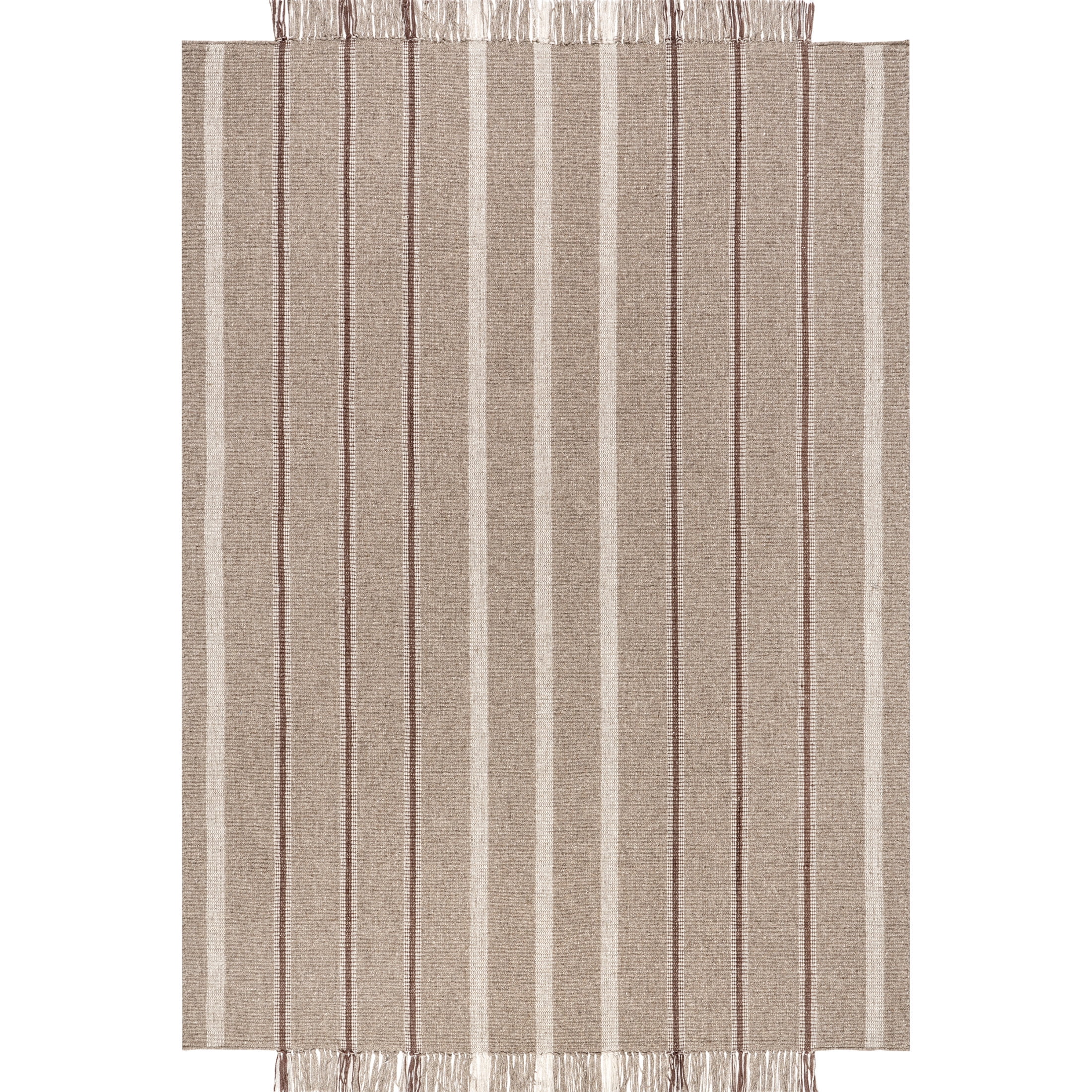 Rugs USA Toluca Striped Wool Area Rug, 9' 6" x 13' 6", Toluca Taupe
