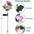 thumbnail image 5 of Solar Garden Stake Lights, Rose Flowers Lights LED Yellow Solar Stake Lights with 10 Roses Waterproof for Garden, Yard, Christmas Pathway, Grave Decor(2 Pack-Pink), 5 of 8