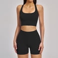 thumbnail image 1 of Top-kevin Women 2 Piece Workout Sets High Waisted Tummy Control Biker Shorts Halter Padded Tank Tops, 1 of 7