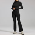 thumbnail image 5 of VISALY Women's 2 Piece Tracksuit Sets Long Sleeve Zipper Jacket with Athletic High Waist Flare Long Leggings Slim Fit Casual Sport Workout Outfit Athleisure Tracksuit Jogger Loungewear Set Black M, 5 of 9