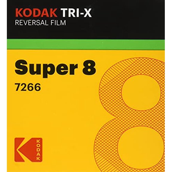 Kodak TXR-464 Tri-X Reversal Black & White, Silent Super 8 Movie Film, 50 Foot Cartridge, Film #7266, ISO 200 / 160, USA