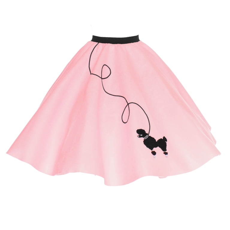 pink poodle dress Hip Hop 50s Shop Adult Skirt - 50's Poodle Skirt themed party Poodle Skirt Pink w/ Black
