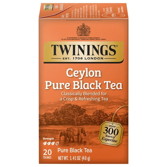 Twinings Ceylon Orange Pekoe Pure Black Tea Bags, (6) 20 Count Boxes (120 Ct.)