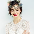 thumbnail image 4 of Wedding Flower Crown Adjustable Artificial Flower Headband Floral Headpiece, 4 of 10