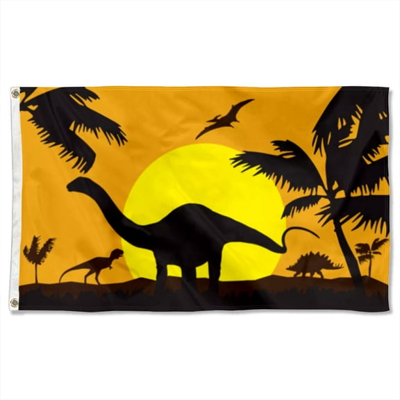 DINOSAURS SILHOUETTE Flags Polyester 3x5 FT banner