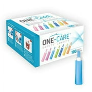 ONE-CARE Safety Lancets, Contact-Activated, 26G x 1.8mm, 100/bx, Sterile, Single-Use, Preloaded, Gentle for Comfortable Testing