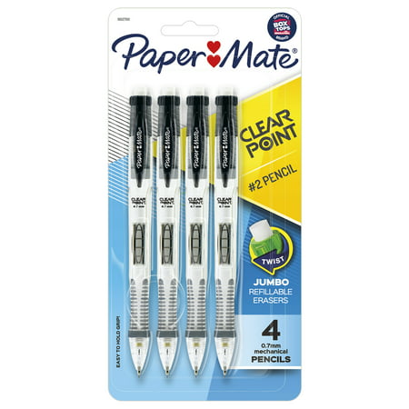 Paper Mate Clearpoint Mechanical Pencils, 0.7mm, HB #2, 4 Count