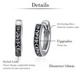 thumbnail image 2 of TANGPOET Nordic Viking Runes Hoop Earrings Silver Hoops Earrings Men 925 Sterling Silver Hypoallergenic Huggie Hoop Mens Earring, 2 of 6