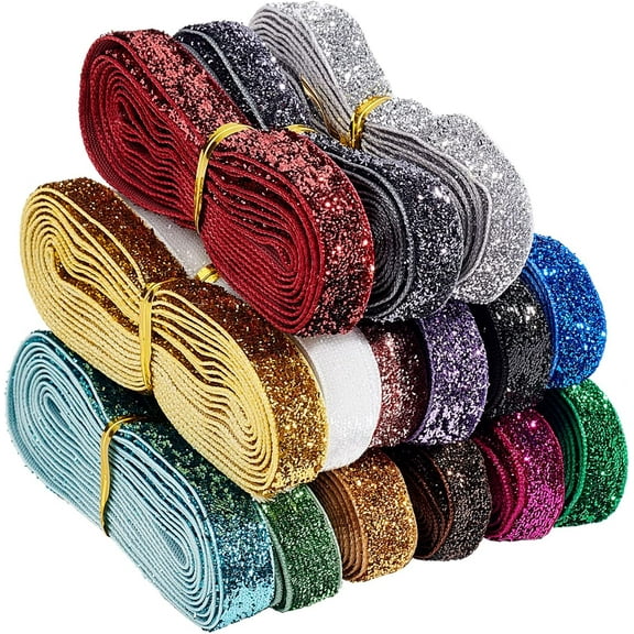 30Yards Glitter Polyester Satin Ribbons 15 Colors Velvet Ribbon for DIY Gift Wrapping Sewing Wedding Decoration